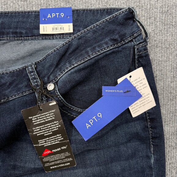 Apt 9 Distressted Boot Cut Jeans Rhinestones Cowgirl Glam Womens Plus 16WS NEW - Picture 14 of 14